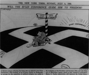Dessin publié dans le New York Times à l'occasion de la conférence d'Evian, le 3-juillet 1938