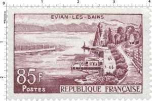 Timbre rose Evian 85 F -1959