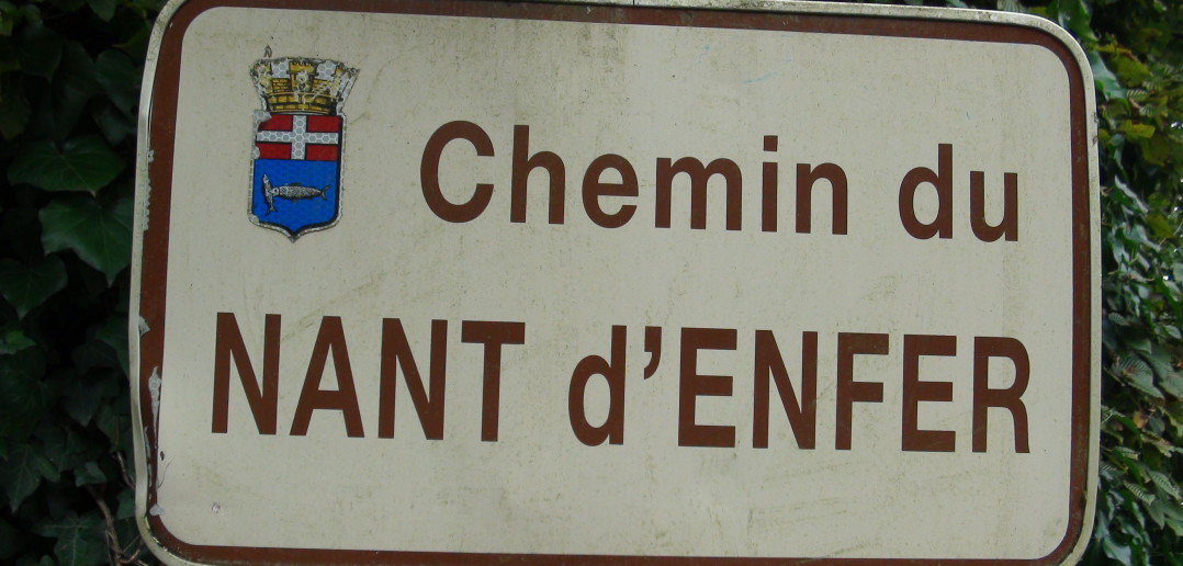 plaque de rue Chemin du Nant d'Enfer Evian les bains