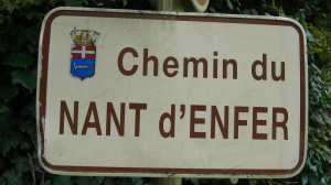 plaque de rue Chemin du Nant d'Enfer Evian les bains