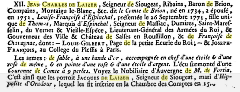 Jean Charles de Laizer, dit comte de Brion